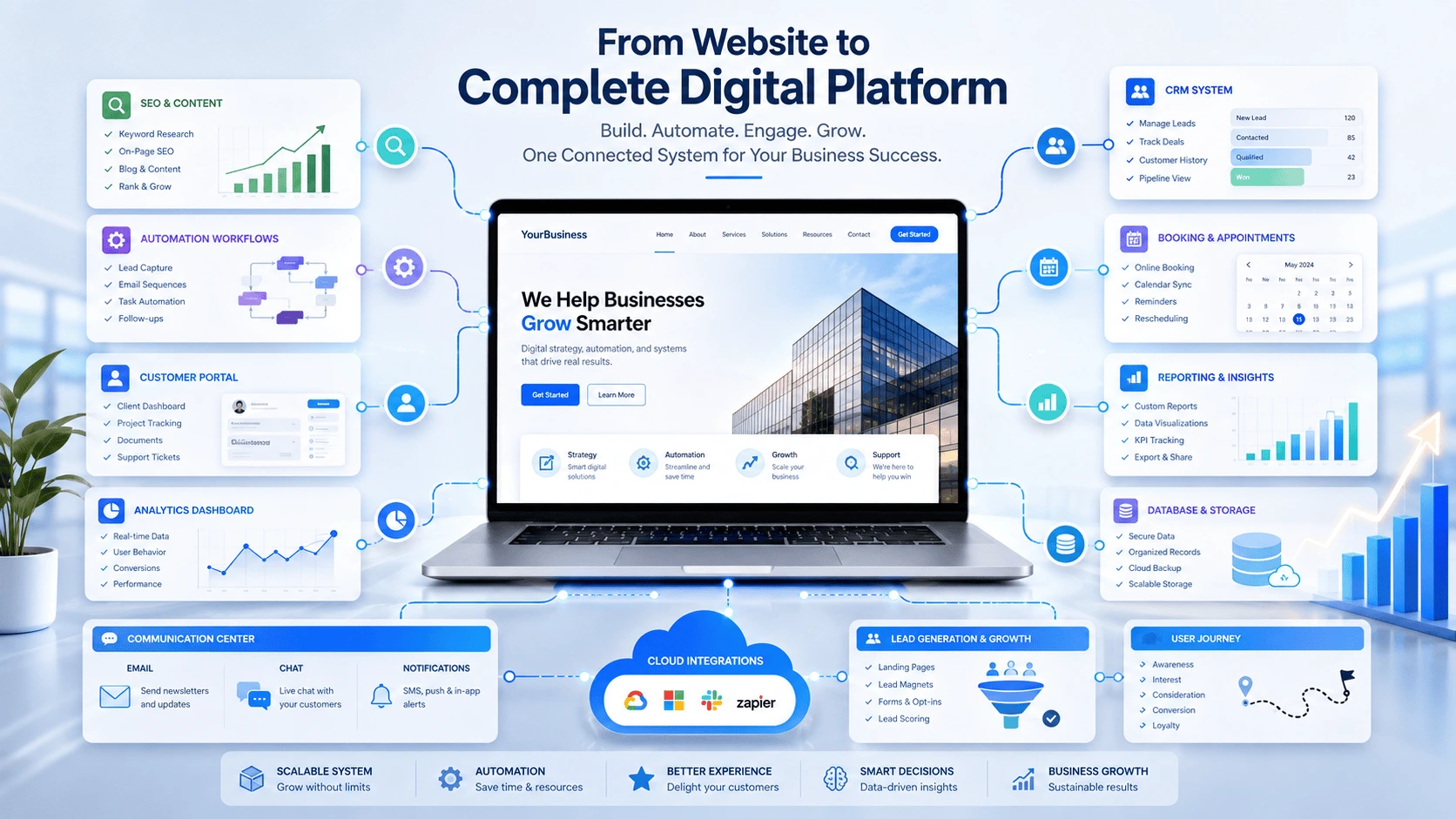 From Website to Digital Platform: How Businesses Can Scale Online illustration